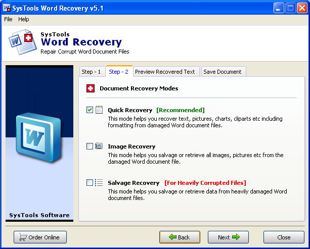 Screenshot for Word File Repair Tool 5.3